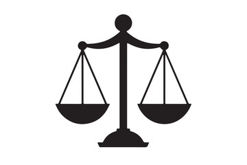 Justice Icon. Vector Illustration of a Lawyer's Scale for Legal Justice Sign