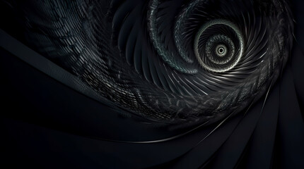 Black abstract background design. Modern wavy line pattern. blank space for text. Generative AI