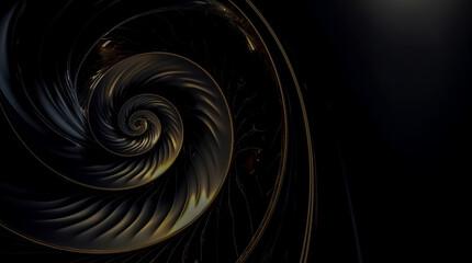 Black abstract background design. Modern wavy line pattern. blank space for text. Generative AI