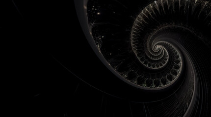 Black abstract background design. Modern wavy line pattern. blank space for text. Generative AI