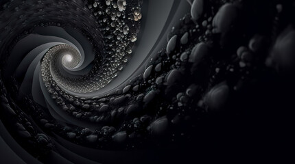 Black abstract background design. Modern wavy line pattern. blank space for text. Generative AI