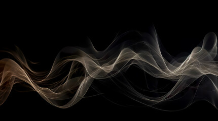 Black abstract background design. Modern wavy line pattern. blank space for text. Generative AI