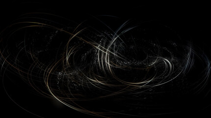 Black abstract background design. Modern wavy line pattern. blank space for text. Generative AI