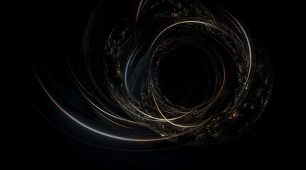 Black abstract background design. Modern wavy line pattern. blank space for text. Generative AI