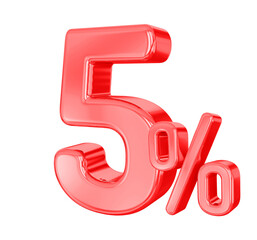 5 Percent Red Sale Off Discount 