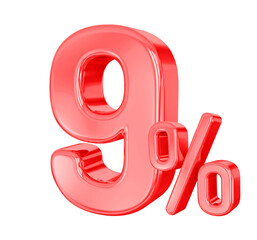 9 Percent Red Sale Off Discount 