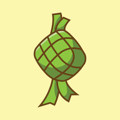 ketupat simple icon vector, islamic element, ramadhan kareem