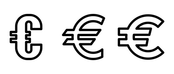 euro icon or logo isolated sign symbol vector illustration - high quality black style vector icons