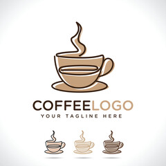 Obraz premium Coffee Logo Design Coffee Mug Logo Design Fully Editable EPS