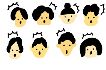 驚き顔のセット