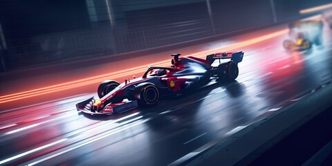 Plakat Racing car circuit, generative ai