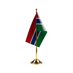 Small national flag of the Gambia on a white background