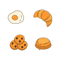 set of bread and egg for breakfeast