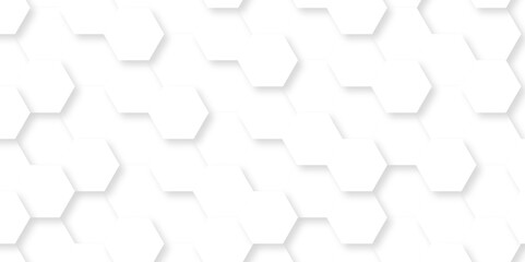Abstract background with hexagons with hexagon concept design abstract technology background. Bright white abstract hexagon wallpaper space for texture.	
