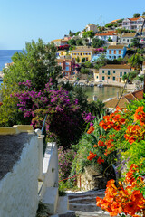 Landscape with Assos village on Kefalonia, Ionian island, Greece