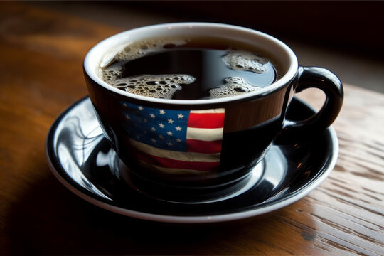 Cup of coffee, Americano. Ai generated.