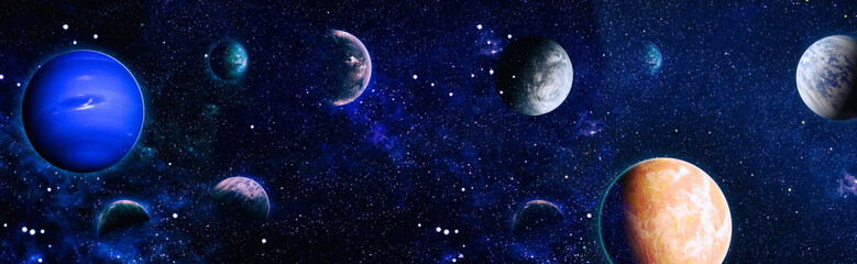 planets, stars and galaxies in outer space showing the beauty of space exploration. Elements furnished by NASA .