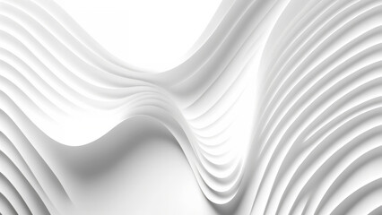 Abstract minimal white background with wavy lines. AI generated