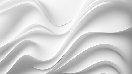 Abstract minimal white background with wavy lines. AI generated