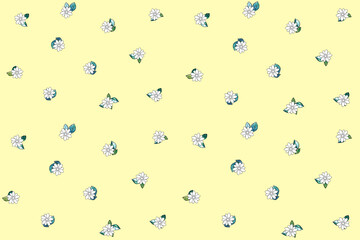 pattern with flowers floret illustration pastel color