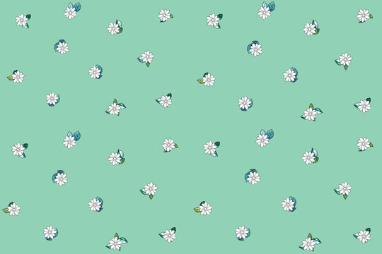 pattern with flowers floret illustration pastel color