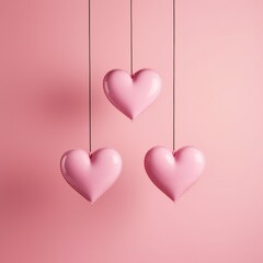 Obraz na płótnie Canvas pink hearts on a pink background