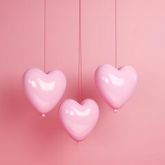 Fototapeta na wymiar pink hearts on a pink background