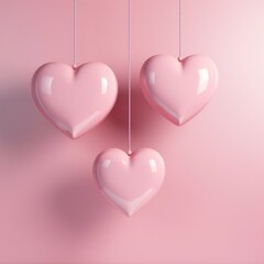 Obraz na płótnie Canvas pink hearts on a pink background