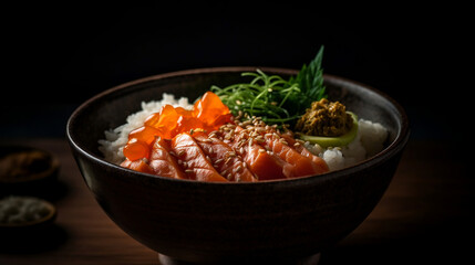 Salmon Sashimi Doniburi is a delicious Japanese rice bowl topped