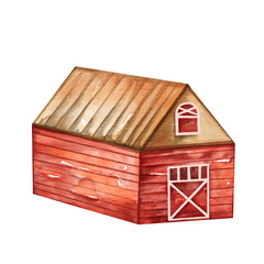 Cute Barn Watercolor, Farm animals Nursery Decor, Cute Farm illustration, Watercolor Barn illustration, Farm Animals, Children Books, Greeting Cards, Clipart For Kids.	