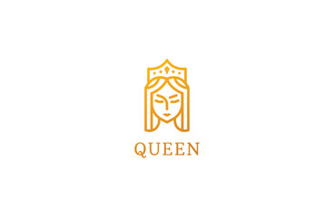 Fototapeta na wymiar Luxury beauty queen line logo design