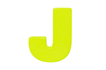 Uppercase English alphabet letter J Isolated on cut out PNG. Wooden jigsaw light green tangram puzzle as shape. English universal language used all over world. Used in learning education for children