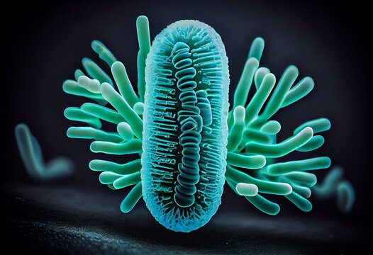 Escherichia coli bacterium, E. coli, a gram-negative rod-shaped bacteria, medically illustration. Generative AI