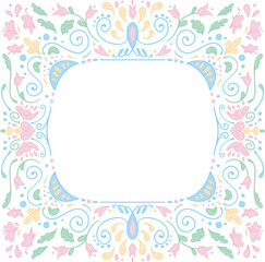 doodle frame card cute ornate hand drawn pastel color 