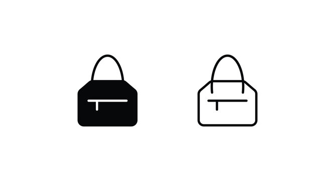 Hand Bag icon design with white background stock illustration