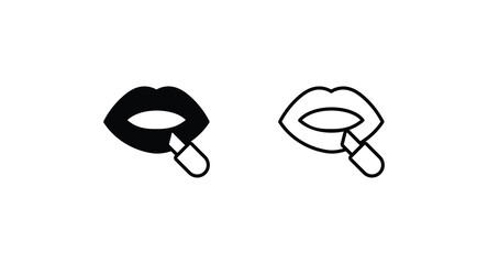 Lipstick icon design with white background stock illustration