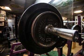 Close up detail shots of weights in an old school bodybuilding gym