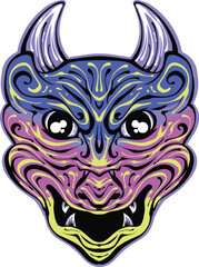 HANNYA MASK IN VECTOR ILLUSTRATION SUITABLE FOR YOUR NEEDS