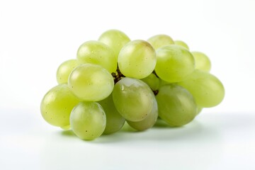 bunch of green grapes isolated on white