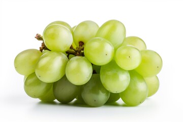 bunch of green grapes isolated on white