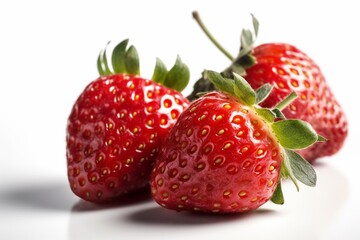 realistic strawberry isolated on white