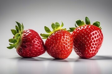 realistic strawberry isolated on white