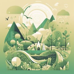 Organic farming and green living in eco environment, Generative AI