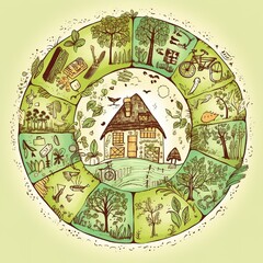 Organic farming and green living in eco environment, Generative AI