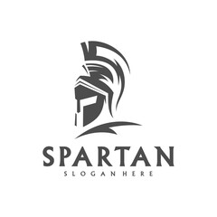 Spartan Logo Template Vector, Creative Sparta Logo Vector, Spartan Helmet Logo