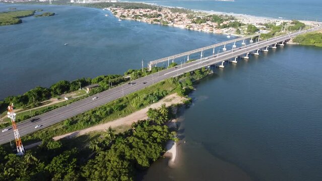 Macei&oacute; Alagoas Ponte Pontes Acesso Cidade Nordeste Transporte Estrada Litoral Rio Mar &Aacute;gua Paisagem Drone Nordeste Infraestrutura Infra Rodovia Estrada Lago Lagoa 