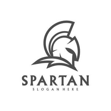 Spartan Logo Template Vector, Creative Sparta Logo Vector, Spartan Helmet Logo