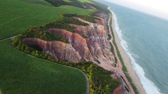 Fal&eacute;sias Praia Gunga Alagoas Paisagem Litoral Mar P&ocirc;r Por do Sol Oceano Areia Geologia Geografia Zona da Mata Geo Planeta Terra Ondas Geol&oacute;gico Acidente Geogr&aacute;fico