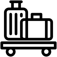 luggages black outline icon - 590420767