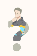 People are thinking to find solutions. Design Thinking creates innovation and creativity with question mark symbol.People character.Vector illustration.
